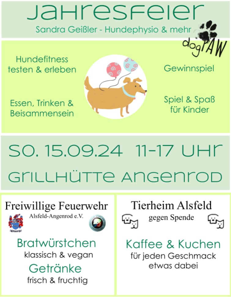 hundephysio jahresfeier